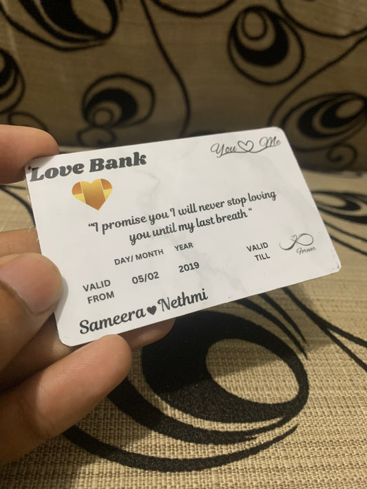 Customized Love bank wallet card